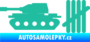 Samolepka Zářezy 008 tank tyrkysová