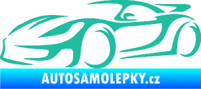 Samolepka Závodní auto 002 levá tyrkysová