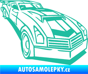 Samolepka Závodní auto 003 pravá tyrkysová
