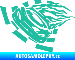Samolepka Závodní auto 004 levá tyrkysová