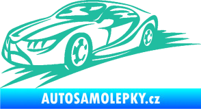 Samolepka Závodní auto 007 levá tyrkysová