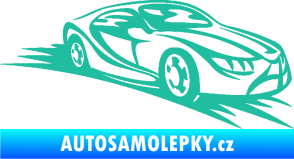 Samolepka Závodní auto 007 pravá tyrkysová
