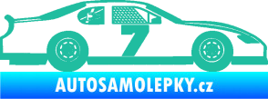 Samolepka Závodní auto 008 tyrkysová