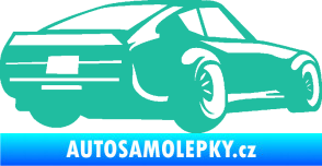 Samolepka Závodní auto 009 pravá tyrkysová