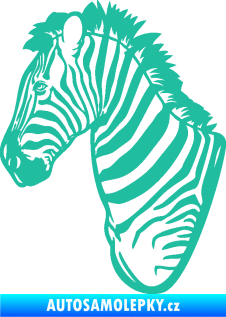 Samolepka Zebra 001 levá hlava tyrkysová