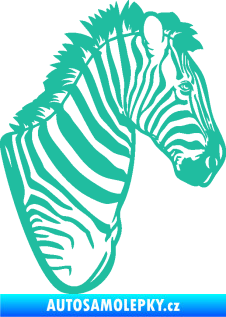 Samolepka Zebra 001 pravá hlava tyrkysová