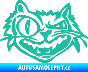 Samolepka Zlý kocour levá tyrkysová
