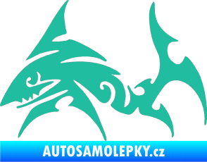 Samolepka Žralok 002 levá tyrkysová