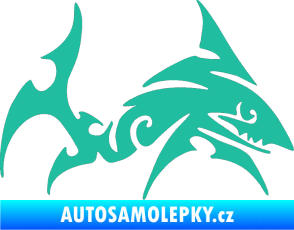 Samolepka Žralok 002 pravá tyrkysová