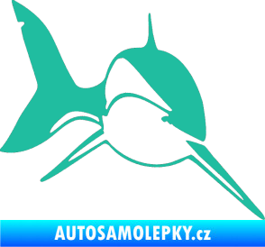 Samolepka Žralok 004 pravá tyrkysová