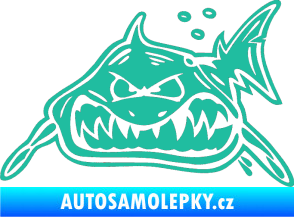 Samolepka Žralok levá tyrkysová
