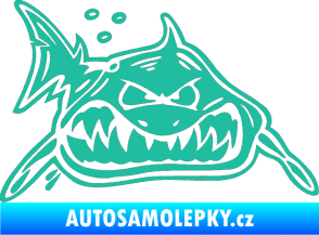 Samolepka Žralok pravá tyrkysová