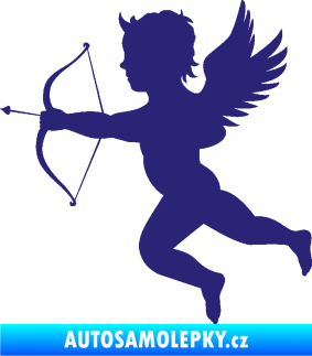 Samolepka Amor 001 levá cupid andílek střední modrá