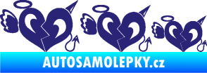 Samolepka Angel devil family 002 rodinka v autě střední modrá