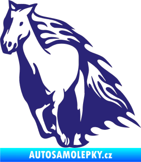 Samolepka Animal flames 006 levá kůň střední modrá