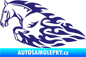 Samolepka Animal flames 008 levá kůň střední modrá