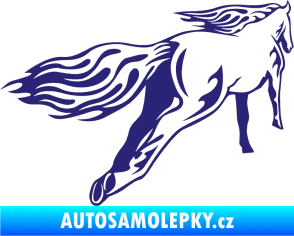 Samolepka Animal flames 009 pravá kůň střední modrá