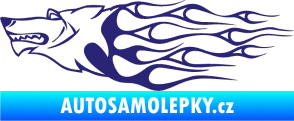 Samolepka Animal flames 017 levá vlk střední modrá