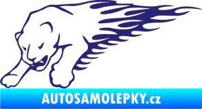 Samolepka Animal flames 020 levá puma střední modrá