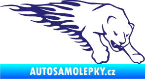 Samolepka Animal flames 020 pravá puma střední modrá