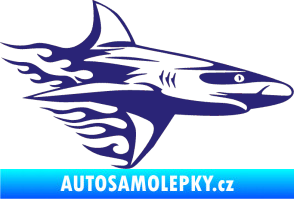 Samolepka Animal flames 031 pravá žralok střední modrá
