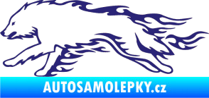 Samolepka Animal flames 032 levá vlk střední modrá