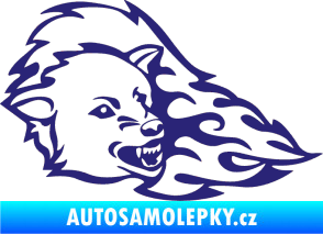 Samolepka Animal flames 036 pravá vlk střední modrá