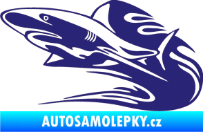 Samolepka Animal flames 037 levá žralok střední modrá