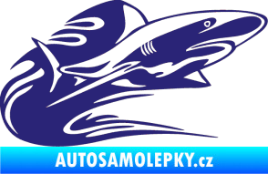 Samolepka Animal flames 037 pravá žralok střední modrá
