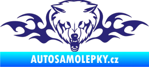 Samolepka Animal flames 038 pravá vlk střední modrá