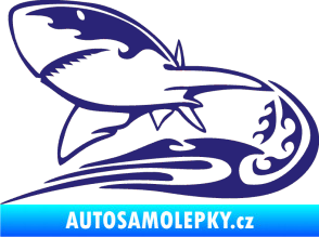 Samolepka Animal flames 041 levá žralok střední modrá
