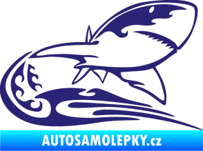 Samolepka Animal flames 041 pravá žralok střední modrá