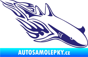 Samolepka Animal flames 048 pravá žralok střední modrá