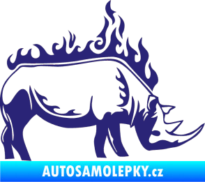 Samolepka Animal flames 049 pravá nosorožec střední modrá