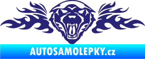 Samolepka Animal flames 058 levá vlk střední modrá