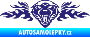 Samolepka Animal flames 058 pravá vlk střední modrá