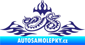 Samolepka Animal flames 070 pravá zmije střední modrá