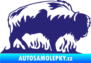 Samolepka Animal flames 071 pravá býk střední modrá