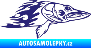 Samolepka Animal flames 074 pravá ryba střední modrá