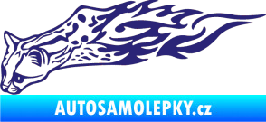 Samolepka Animal flames 080 levá gepard střední modrá