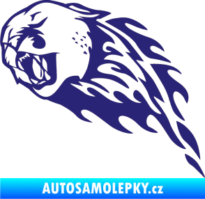 Samolepka Animal flames 083 levá puma střední modrá