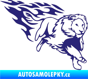 Samolepka Animal flames 087 pravá lev střední modrá