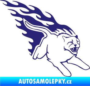 Samolepka Animal flames 096 pravá puma střední modrá