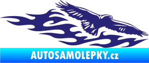 Samolepka Animal flames 097 pravá orel střední modrá