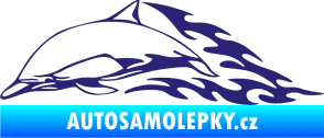 Samolepka Animal flames 099 levá delfín střední modrá