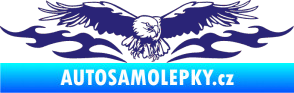 Samolepka Animal flames 100 pravá orel střední modrá