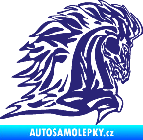 Samolepka Animal flames 101 pravá kůň střední modrá