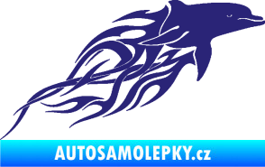 Samolepka Animal flames 102 pravá delfín střední modrá