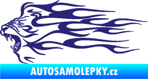 Samolepka Animal flames 103 levá lev střední modrá