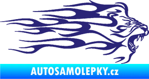 Samolepka Animal flames 103 pravá lev střední modrá